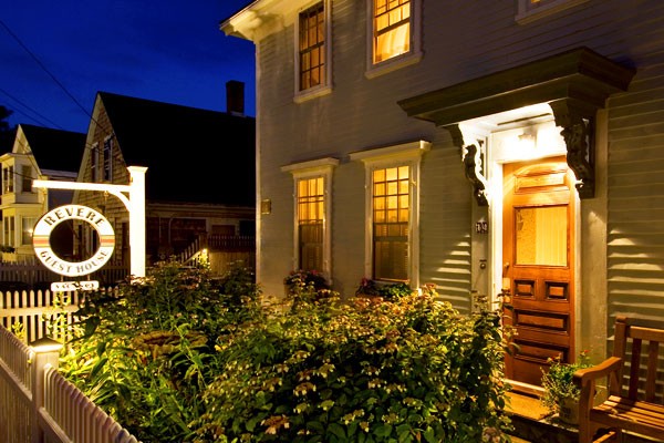 outside revere house at night